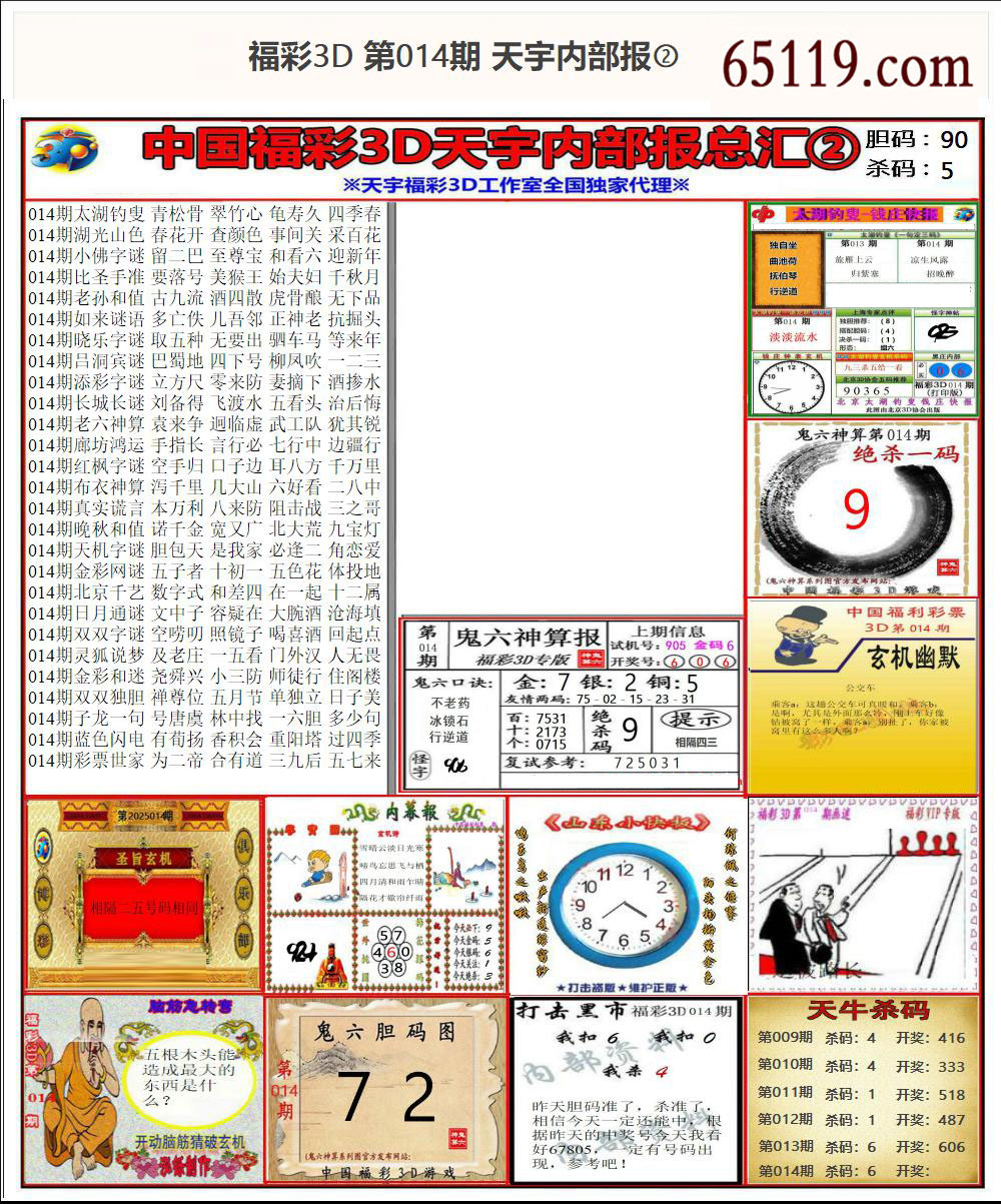 福彩3D天宇内部报②